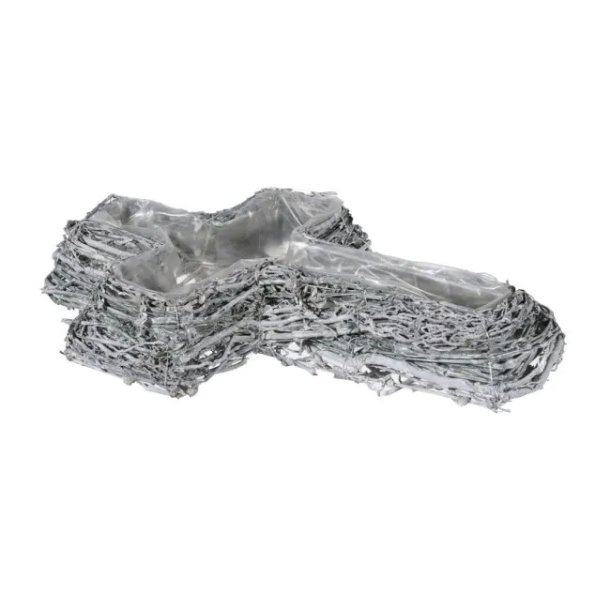 Kors rattan hvid 31x22 