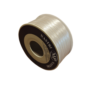 Satinb�nd 3mm lys creme