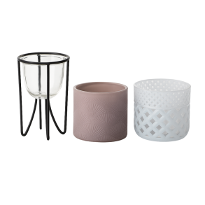 GLAS SK&Aring;LE, SKJULER OG LYSESTAGER