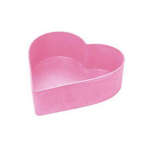 Hjerte plast 15x15 pink