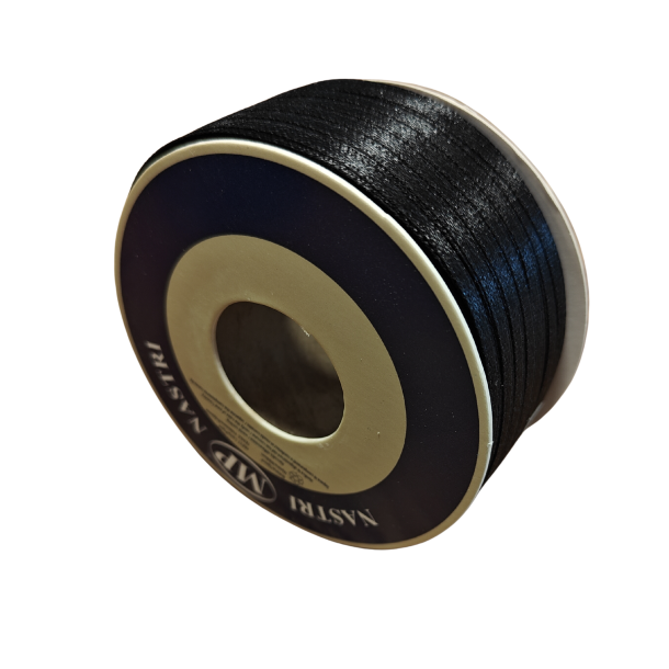 Satinb�nd 3mm sort