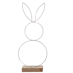 Metalhare 14,5 x 5 x 36,5 cm p� tr�fod hvid