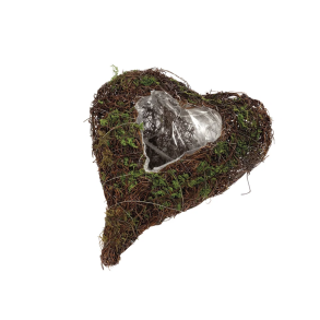 Rattan mos hjerte 20x23 cm