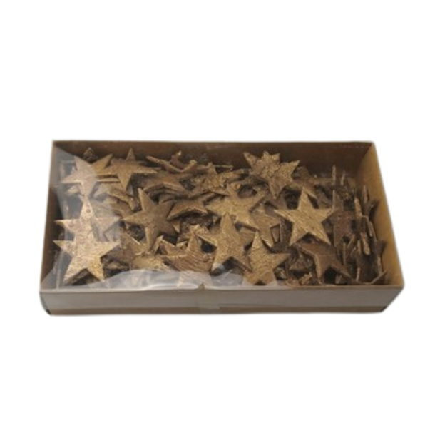 Birkestjerne guld spray 4 cm 150 stk