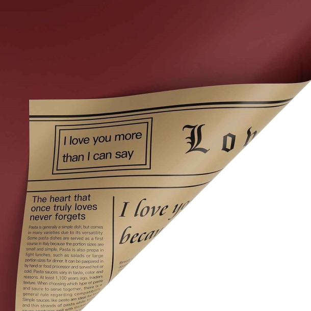 Papir avis vinr�d 58x58. 10 ark.