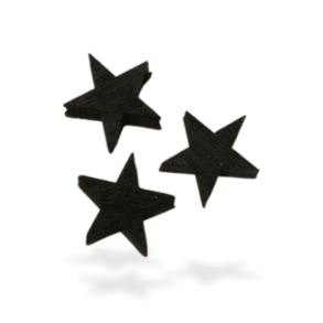 Stjerne i tr� sort 2 cm