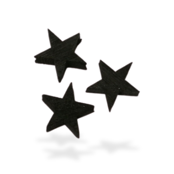 Stjerne i tr� sort 2 cm