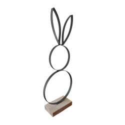 Metalhare 11x4,5x27cm cm p� tr�fod sort