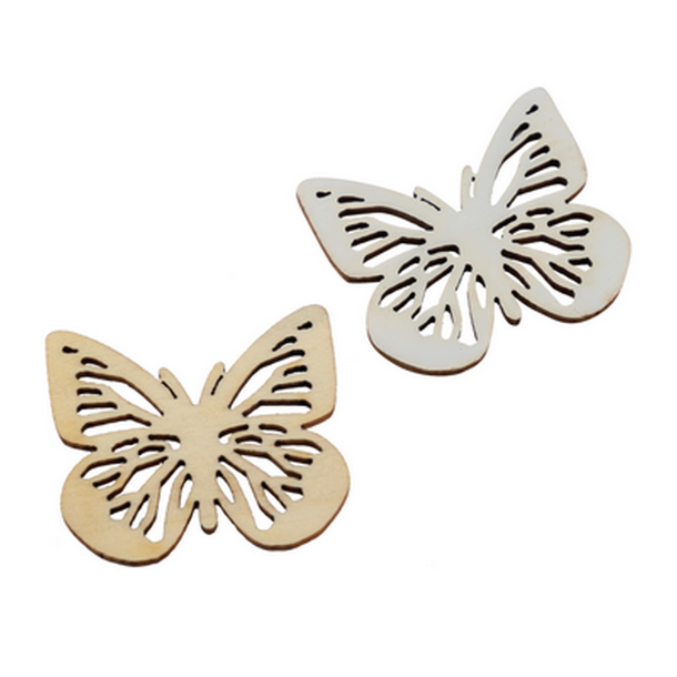 Tr� sommerfugl 4cm ca. 19stk.