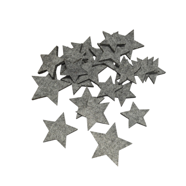 Filtstjerner gr� � ca. 20 stk ass. st�rrelser