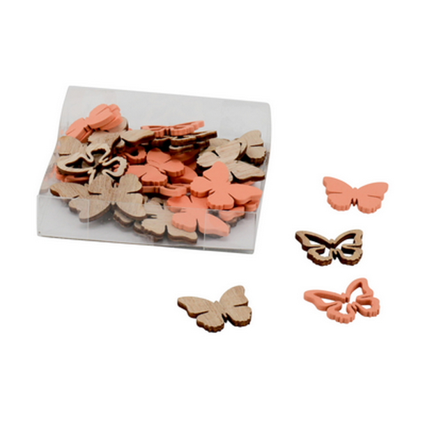 Tr� sommerfugl 3cm ca. 36stk.