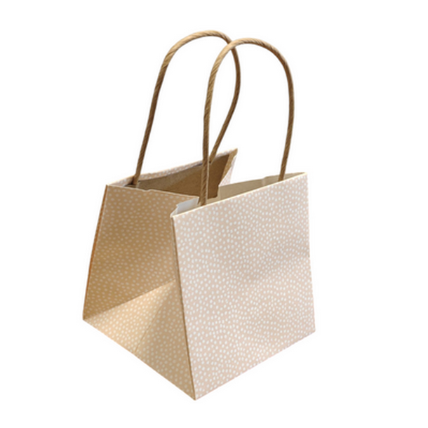 Papirtaske 10,5 cm m. prikker rosa