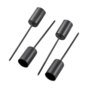Stagelysholdere metal sort 11 cm 4 stk