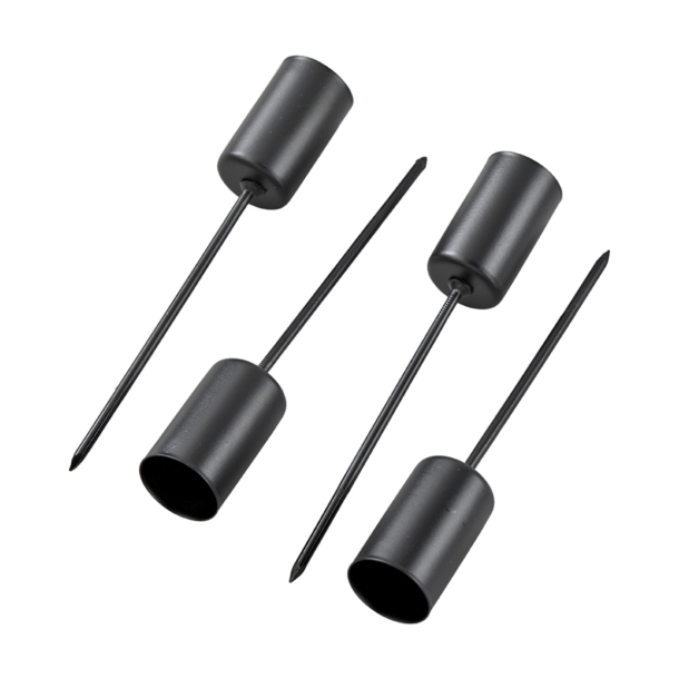 Stagelysholdere metal sort 11 cm 4 stk