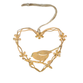 Hjerte/fugl i rust, 12,5 cm � til oph�ng - 2