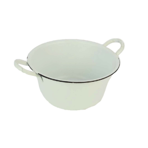 Metalsk�l til plantning � hvid �19 cm H10 cm