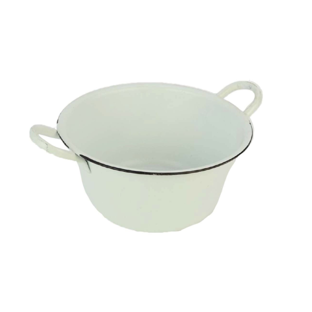 Metalsk�l til plantning � hvid �19 cm H10 cm