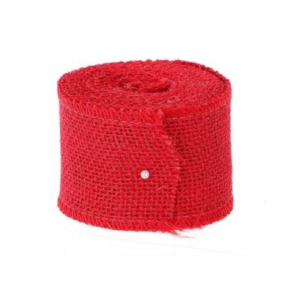 Juteb�nd 50mm r�d 5 meter rulle