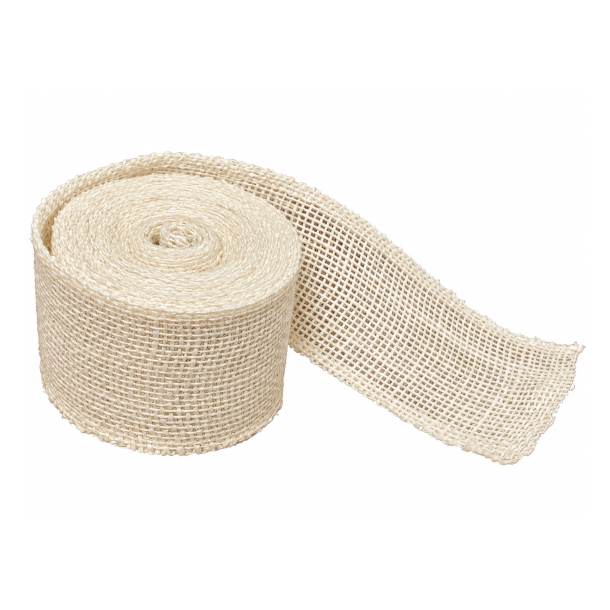 Juteb�nd creme 5 meter x 5 cm