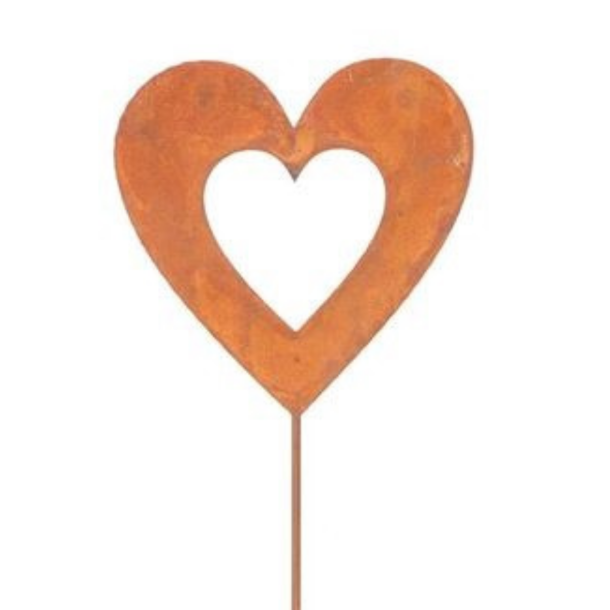 Hjerte i rust p� stang - 20x20