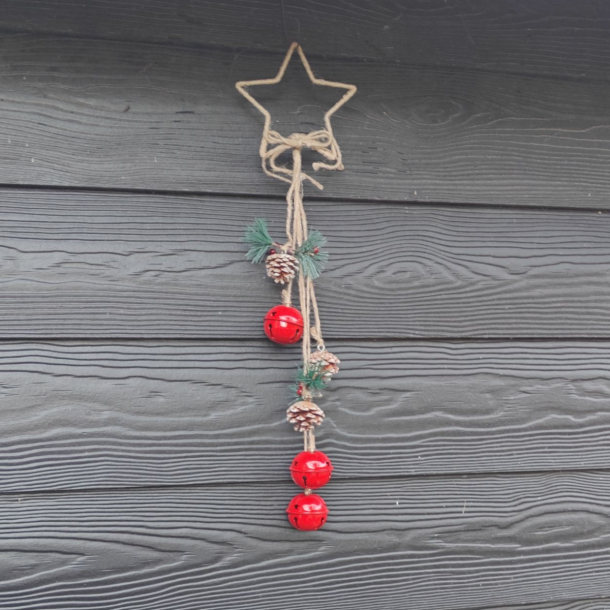 Oph�ng med bj�lder, kogler og b�r � r�d 48 cm