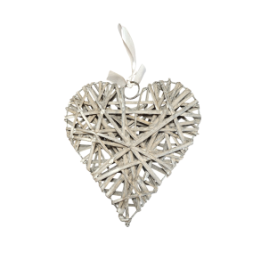 Flettet hjerte gr� 20 cm