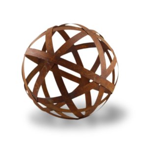 Kugle med strimler rust D. 20 cm