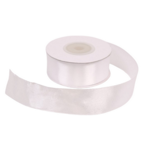 Satinb�nd 25 mm Hvid