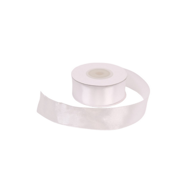 Satinb�nd 25 mm Hvid