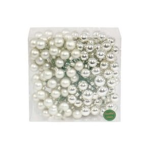 Glaskugle S�lv 20 mm p� wire 140 stk