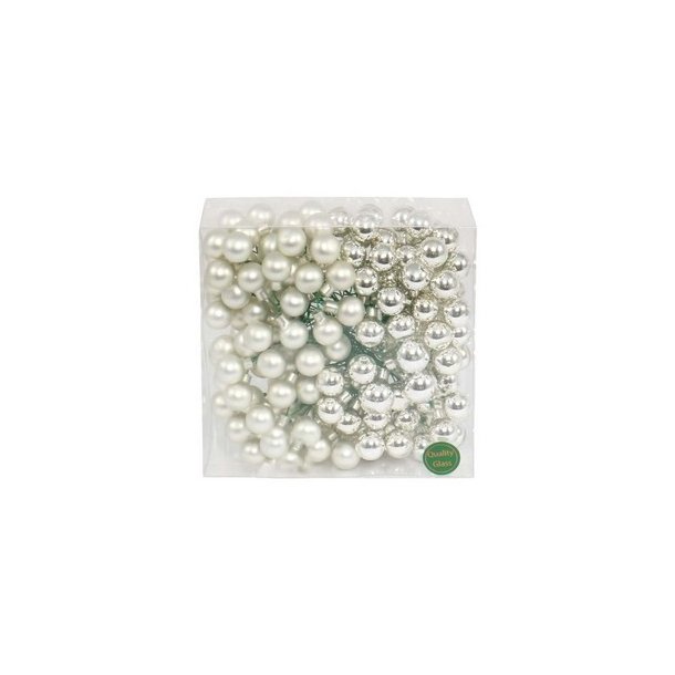 Glaskugle S�lv 20 mm p� wire 140 stk