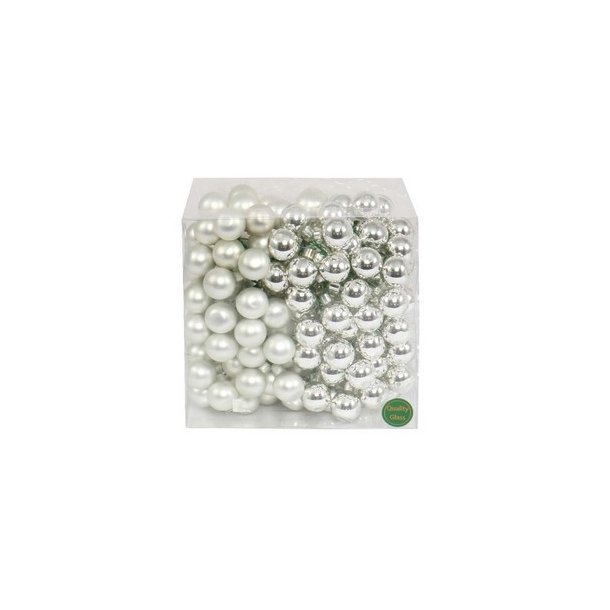 Glaskugle S�lv 25 mm p� wire 140 stk