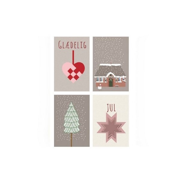 Kort med julemotiv Lydia jul
