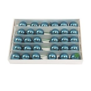 Glaskugle Petrol 50 mm p� wire 30 stk