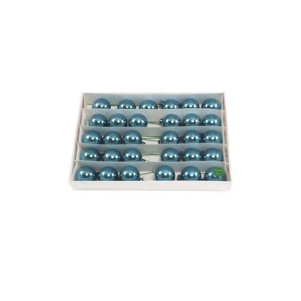 Glaskugle Petrol 50 mm p� wire 30 stk