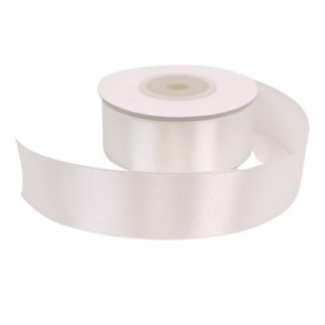 Satinb�nd 25 mm R� Hvid