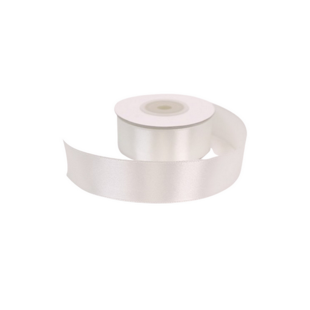Satinb�nd 25 mm R� Hvid