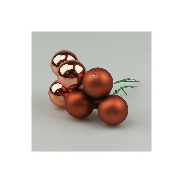 Glaskugle rust 25 mm 6 stk
