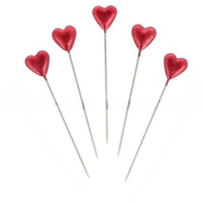 Hjerte n�l 10x55 40 stk r�d