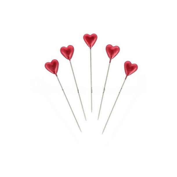 Hjerte n�l 10x55 40 stk r�d