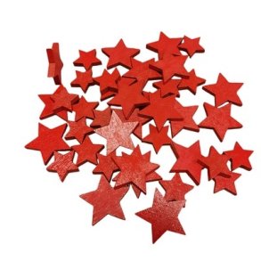 Tr� stjerne r�d 5 mm 38-40 stk