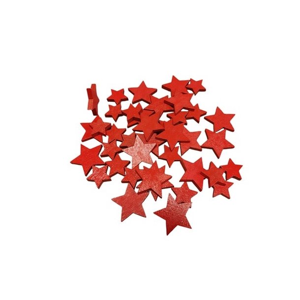 Tr� stjerne r�d 5 mm 38-40 stk