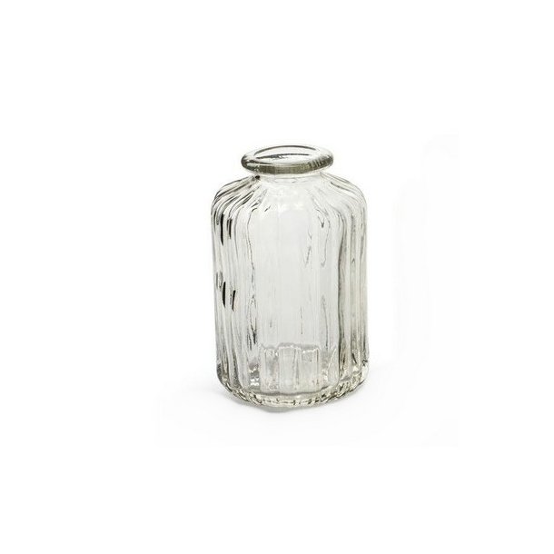 Glas flaske med lodrette striber