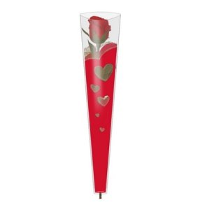 Cellofan rosenpose 75x16x05 cm r�d/guld med hjerter