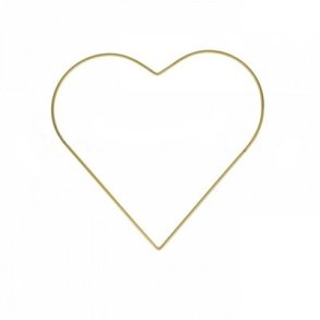 Metalhjerte 25 cm guld
