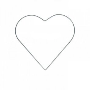 Metalhjerte 25 cm s�lv