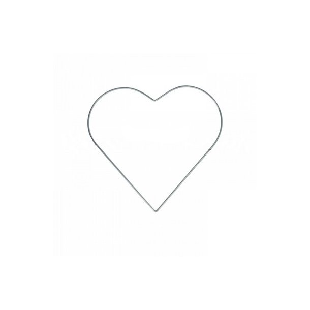Metalhjerte 25 cm s�lv