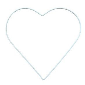 Metalhjerte 25 cm hvid