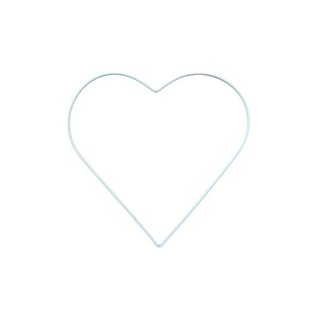 Metalhjerte 25 cm hvid