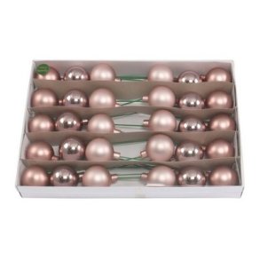 Glaskugle Lyser�d 50 mm p� wire 30 stk